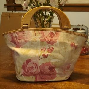 Fossil brand Linen floral handbag.